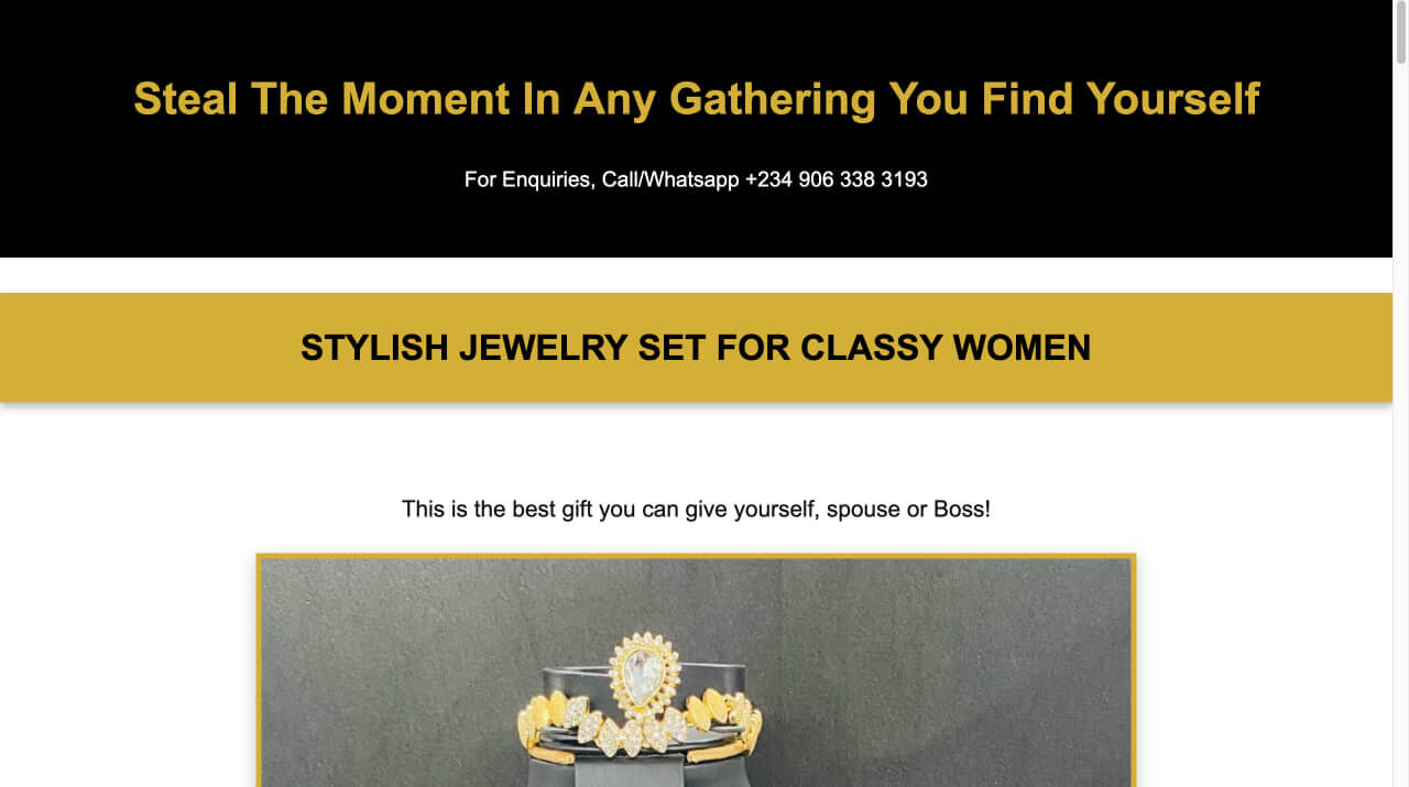 Luxury Jewelry Landing Page
